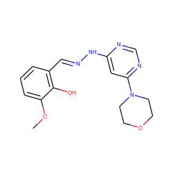 COc1cccc(/C=N/Nc2cc(N3CCOCC3)ncn2)c1O ZINC000004947123