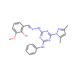 COc1cccc(/C=N/Nc2nc(Nc3ccccc3)nc(-n3nc(C)cc3C)n2)c1O ZINC000008456356