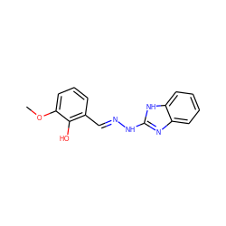 COc1cccc(/C=N/Nc2nc3ccccc3[nH]2)c1O ZINC000004631353