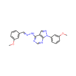 COc1cccc(/C=N/Nc2ncnc3c2cnn3-c2cccc(OC)c2)c1 ZINC000014946177