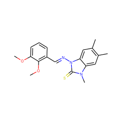 COc1cccc(/C=N/n2c(=S)n(C)c3cc(C)c(C)cc32)c1OC ZINC000002396941