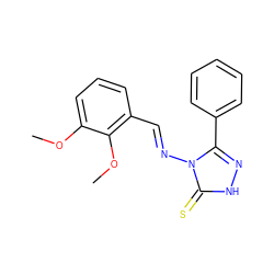 COc1cccc(/C=N/n2c(-c3ccccc3)n[nH]c2=S)c1OC ZINC000001241090