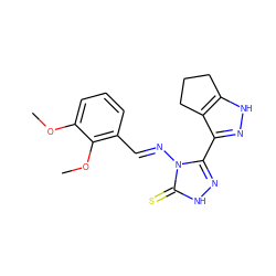 COc1cccc(/C=N/n2c(-c3n[nH]c4c3CCC4)n[nH]c2=S)c1OC ZINC000005625661