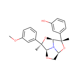 COc1cccc([C@@]2(C)O[C@@H]3N4[C@H](CO[C@H]42)O[C@@]3(C)c2cccc(O)c2)c1 ZINC000299825430