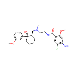 COc1cccc([C@@]2(O)CCCC[C@@H]2CN(C)CCNC(=O)c2cc(Cl)c(N)cc2OC)c1 ZINC000045288544