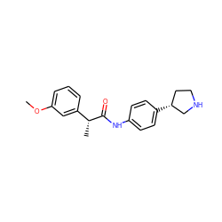 COc1cccc([C@@H](C)C(=O)Nc2ccc([C@@H]3CCNC3)cc2)c1 ZINC000117725532