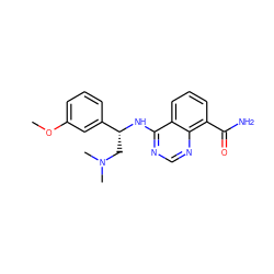 COc1cccc([C@@H](CN(C)C)Nc2ncnc3c(C(N)=O)cccc23)c1 ZINC000114347216