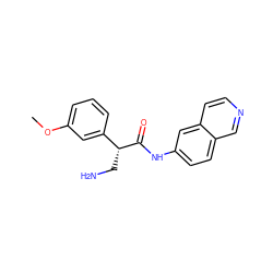 COc1cccc([C@@H](CN)C(=O)Nc2ccc3cnccc3c2)c1 ZINC000653699342