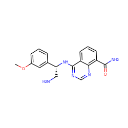 COc1cccc([C@@H](CN)Nc2ncnc3c(C(N)=O)cccc23)c1 ZINC000114343666