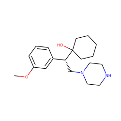 COc1cccc([C@@H](CN2CCNCC2)C2(O)CCCCC2)c1 ZINC000040895228