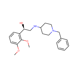 COc1cccc([C@@H](O)CNC2CCN(Cc3ccccc3)CC2)c1OC ZINC000013779921