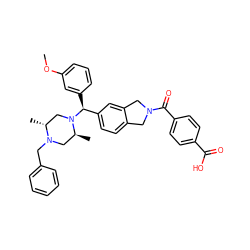 COc1cccc([C@@H](c2ccc3c(c2)CN(C(=O)c2ccc(C(=O)O)cc2)C3)N2C[C@@H](C)N(Cc3ccccc3)C[C@@H]2C)c1 ZINC000028570015