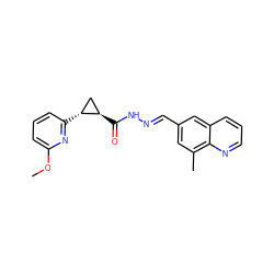 COc1cccc([C@@H]2C[C@H]2C(=O)N/N=C/c2cc(C)c3ncccc3c2)n1 ZINC000115595723