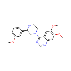 COc1cccc([C@@H]2CN(c3ncnc4cc(OC)c(OC)cc34)CCN2)c1 ZINC000043193789