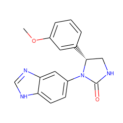 COc1cccc([C@@H]2CNC(=O)N2c2ccc3[nH]cnc3c2)c1 ZINC000116192227