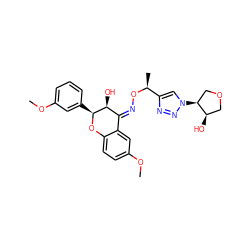 COc1cccc([C@@H]2Oc3ccc(OC)cc3/C(=N/O[C@@H](C)c3cn([C@H]4COC[C@H]4O)nn3)[C@@H]2O)c1 ZINC000008035711