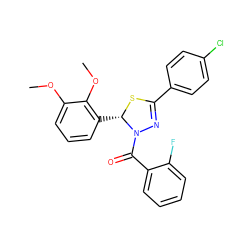 COc1cccc([C@@H]2SC(c3ccc(Cl)cc3)=NN2C(=O)c2ccccc2F)c1OC ZINC000014972961