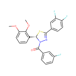 COc1cccc([C@@H]2SC(c3ccc(F)c(F)c3)=NN2C(=O)c2cccc(F)c2)c1OC ZINC000014972882