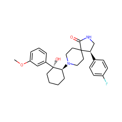 COc1cccc([C@]2(O)CCCC[C@@H]2N2CCC3(CC2)C(=O)NC[C@H]3c2ccc(F)cc2)c1 ZINC000038147497