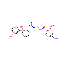 COc1cccc([C@]2(O)CCCC[C@H]2CN(C)CCNC(=O)c2cc(Cl)c(N)cc2OC)c1 ZINC000045316246