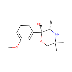 COc1cccc([C@]2(O)OCC(C)(C)N[C@H]2C)c1 ZINC000053296827
