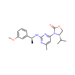 COc1cccc([C@H](C)Nc2nc(C)cc(N3C(=O)OC[C@@H]3C(C)C)n2)c1 ZINC000142146925