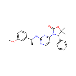 COc1cccc([C@H](C)Nc2nccc(N3C(=O)OC(C)(C)[C@@H]3c3ccccc3)n2)c1 ZINC000142099040