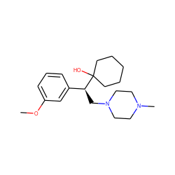 COc1cccc([C@H](CN2CCN(C)CC2)C2(O)CCCCC2)c1 ZINC000040895222
