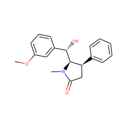 COc1cccc([C@H](O)[C@H]2[C@@H](c3ccccc3)CC(=O)N2C)c1 ZINC000028463809