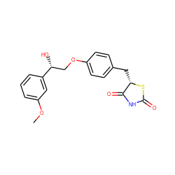 COc1cccc([C@H](O)COc2ccc(C[C@@H]3SC(=O)NC3=O)cc2)c1 ZINC000114876941