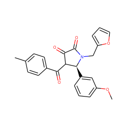 COc1cccc([C@H]2C(C(=O)c3ccc(C)cc3)C(=O)C(=O)N2Cc2ccco2)c1 ZINC000016946441