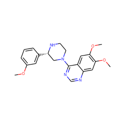 COc1cccc([C@H]2CN(c3ncnc4cc(OC)c(OC)cc34)CCN2)c1 ZINC000043193788