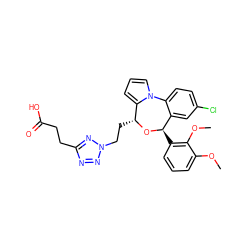 COc1cccc([C@H]2O[C@H](CCn3nnc(CCC(=O)O)n3)c3cccn3-c3ccc(Cl)cc32)c1OC ZINC000084671850