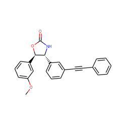 COc1cccc([C@H]2OC(=O)N[C@@H]2c2cccc(C#Cc3ccccc3)c2)c1 ZINC000167303542