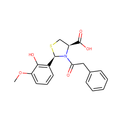 COc1cccc([C@H]2SC[C@@H](C(=O)O)N2C(=O)Cc2ccccc2)c1O ZINC000071315776