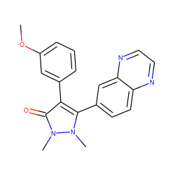 COc1cccc(-c2c(-c3ccc4nccnc4c3)n(C)n(C)c2=O)c1 ZINC000045385555