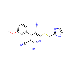 COc1cccc(-c2c(C#N)c(N)nc(SCc3ncc[nH]3)c2C#N)c1 ZINC000013580868