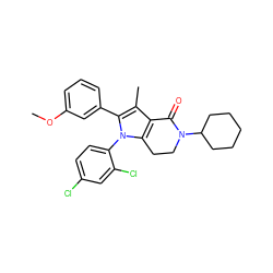 COc1cccc(-c2c(C)c3c(n2-c2ccc(Cl)cc2Cl)CCN(C2CCCCC2)C3=O)c1 ZINC000028706515