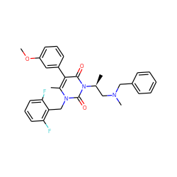 COc1cccc(-c2c(C)n(Cc3c(F)cccc3F)c(=O)n([C@@H](C)CN(C)Cc3ccccc3)c2=O)c1 ZINC000013553290