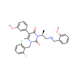 COc1cccc(-c2c(C)n(Cc3c(F)cccc3F)c(=O)n([C@@H](C)CNCc3ccccc3OC)c2=O)c1 ZINC000028260599