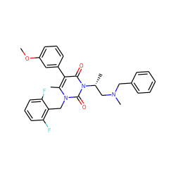 COc1cccc(-c2c(C)n(Cc3c(F)cccc3F)c(=O)n([C@H](C)CN(C)Cc3ccccc3)c2=O)c1 ZINC000013553291