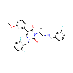 COc1cccc(-c2c(C)n(Cc3c(F)cccc3F)c(=O)n([C@H](C)CNCc3cccc(F)c3)c2=O)c1 ZINC000013553304