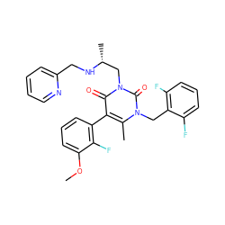 COc1cccc(-c2c(C)n(Cc3c(F)cccc3F)c(=O)n(C[C@@H](C)NCc3ccccn3)c2=O)c1F ZINC000013559590