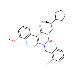 COc1cccc(-c2c(C)n(Cc3c(F)cccc3F)c(=O)n(C[C@@H](N)C3CCCC3)c2=O)c1F ZINC000013580581