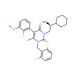 COc1cccc(-c2c(C)n(Cc3c(F)cccc3F)c(=O)n(C[C@@H](N)C3CCCCC3)c2=O)c1F ZINC000013580584