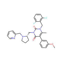 COc1cccc(-c2c(C)n(Cc3c(F)cccc3F)c(=O)n(C[C@@H]3CCCN3Cc3ccccn3)c2=O)c1 ZINC000026991703