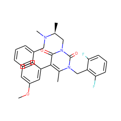 COc1cccc(-c2c(C)n(Cc3c(F)cccc3F)c(=O)n(C[C@H](C)N(C)Cc3ccccc3)c2=O)c1 ZINC000013553285