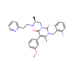 COc1cccc(-c2c(C)n(Cc3c(F)cccc3F)c(=O)n(C[C@H](C)NCCc3ccccn3)c2=O)c1 ZINC000013553276