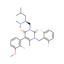 COc1cccc(-c2c(C)n(Cc3c(F)cccc3F)c(=O)n(C[C@H](CC(C)C)N(C)C)c2=O)c1F ZINC000013609606