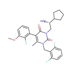 COc1cccc(-c2c(C)n(Cc3c(F)cccc3F)c(=O)n(C[C@H](N)C3CCCC3)c2=O)c1F ZINC000013580579